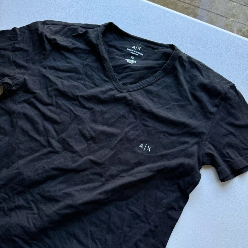 ARMANI EXCHANGE Black Short Sleeve Slim Fit T-shirt Size XL - Picture 2 of 5